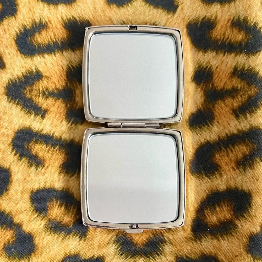 Navika LPGA Women's Golfer Swarovski Crystal Compact Mirror in Silver